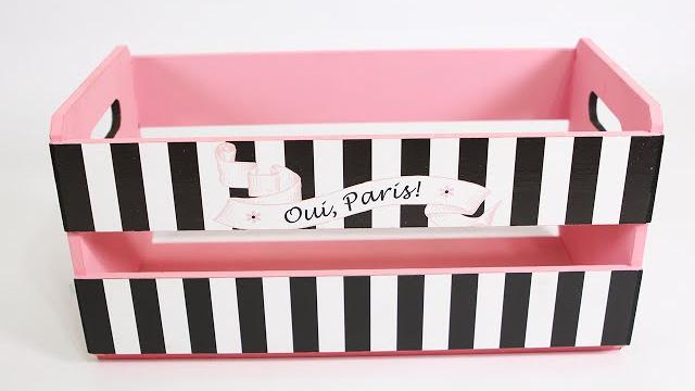 Como Fazer Caixote de Feira Decorado com Scrapdecor Paris