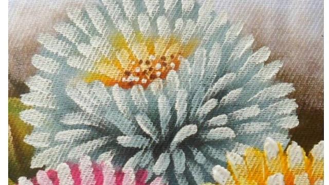Como pintar Crisântemo Branco