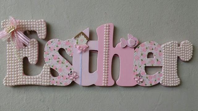 DECORANDO NOME EM MDF COM PEROLAS