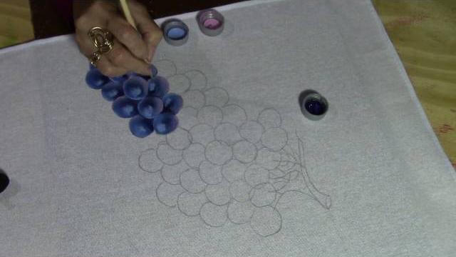 Como pintar uvas azuis com Val Prazeres