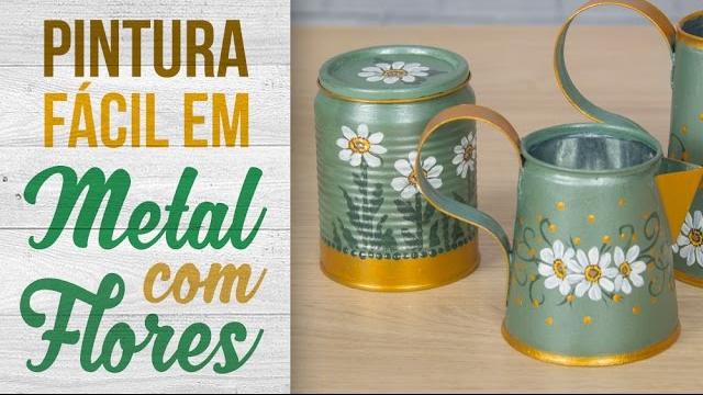 Pintura em Metal com Flores {Latinhas Recicladas}