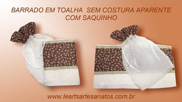 BARRADO EM TOALHA SEM COSTURA APARENTE COM SAQUINHO