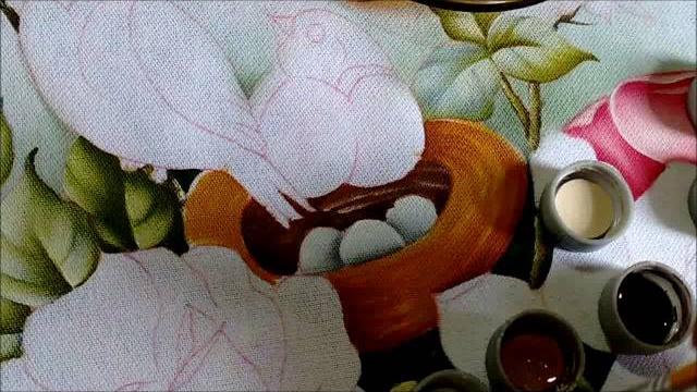 Pintando Pássaro com ninho e ovos – Part. 1 – Ivanice Isabel