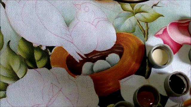 Pintando Pássaro com ninho e ovos – Part. 1 – Ivanice Isabel