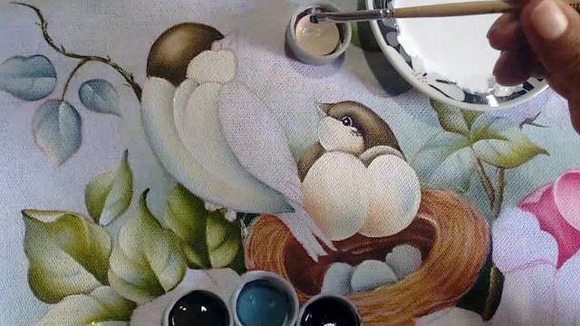 Pintando Pássaro com ninho e ovos – Part. 2 – Ivanice Isabel