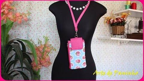 Bolsinha Porta celular com 3 divisórias por Arte de Paninho