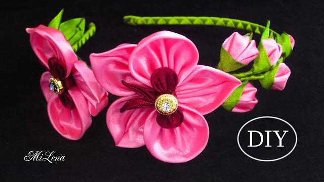Tiara com flores de Orquídea