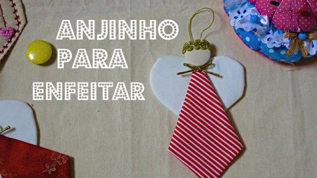 Anjinho para árvore de natal em tecido