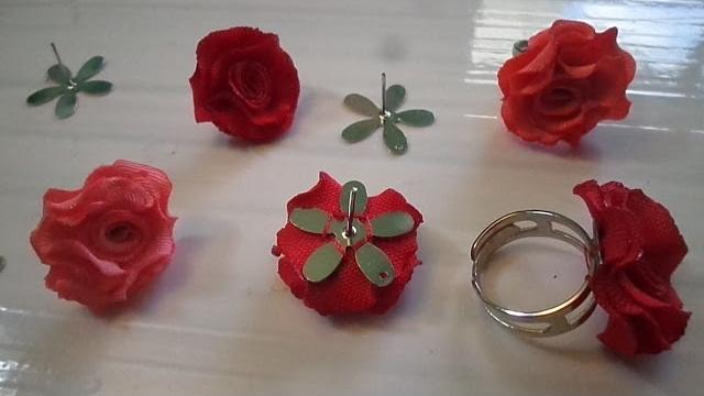 Como Fazer Flor de Tecido Oxford Para Brinco e Anel