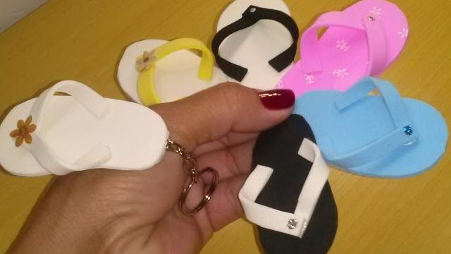 Mini chinelinho em EVA para lembrancinha passo a passo