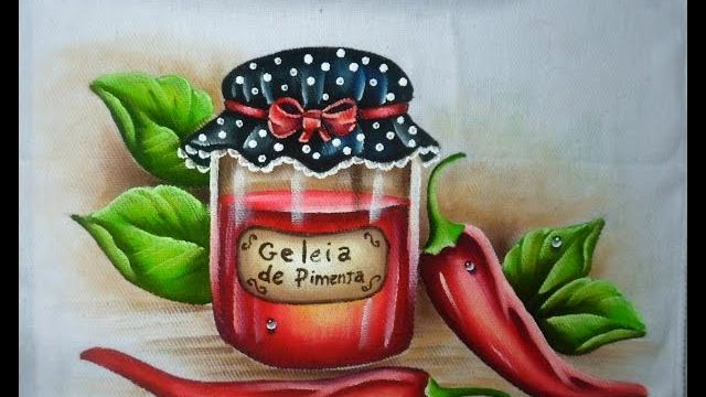 Pintando Geleia de Pimenta e pimentas