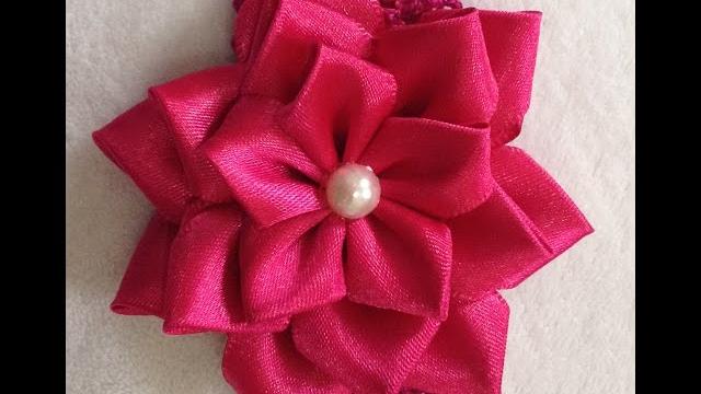 Flor de Fita de Cetim Fácil – Easy Satin Ribbon Flower