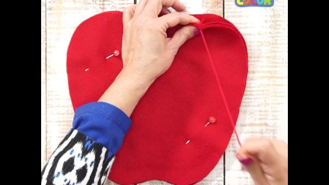 Maçã suporte para panela em feltro