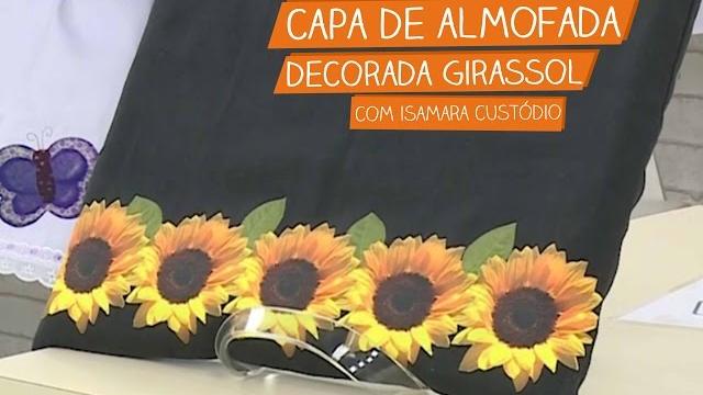Capa de Almofada Decorada Girassol com Isamara Custódio