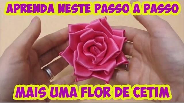 Aprenda Neste Passo a Passo Mais uma Flor de Fita Cetim