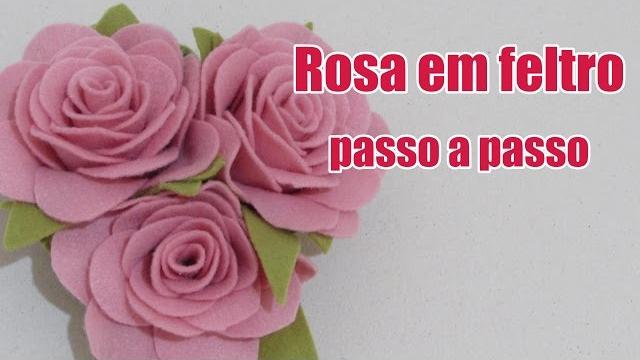 Rosa em feltro passo a passo
