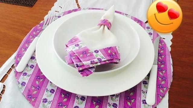 DIY: Jogo americano, guardanapo de tecido e porta guardanapo