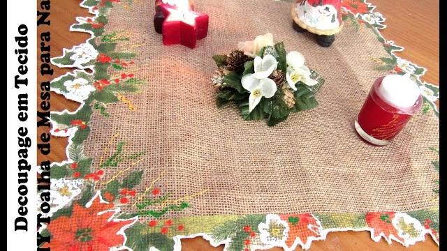 Decoupage em Tecido – DIY Toalha de Mesa para Natal