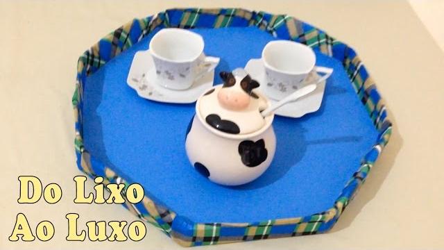 Do Lixo ao Luxo : Bandeja Feita com Caixa de Pizza