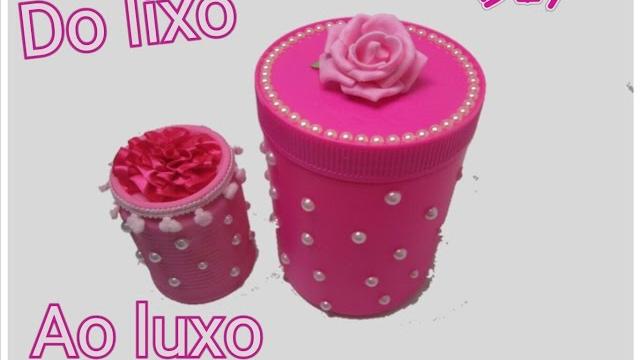 Reciclagem de pote e lata – Pote de Vanish e lata de extrato de tomate