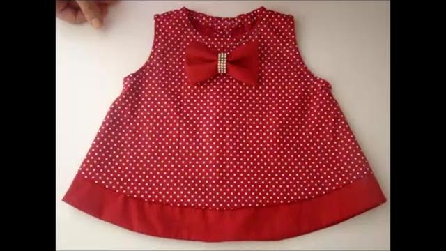 Vestido infantil fácil com molde de 3 meses a 2 anos