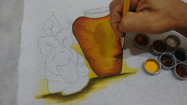 Roberto Ferreira – Pintura em tecido Vasos de Cerâmica – Parte 1
