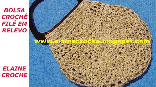 BOLSA CROCHÊ FILÉ EM RELEVO