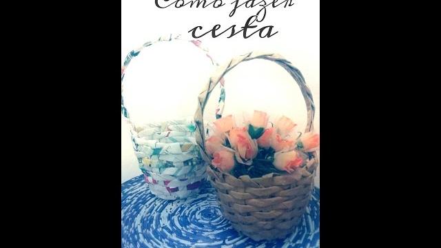 Artesanato com jornal – como fazer cesta