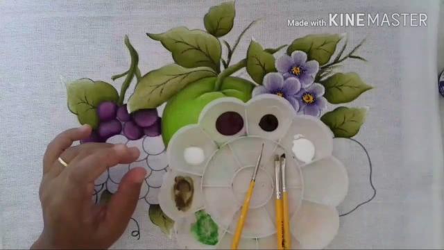 Pintura em tecido para iniciantes uvas