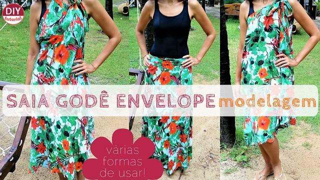 Saia godê envelope/transpassada – FÁCIL, sem fórmulas!