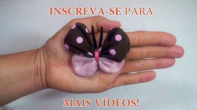 Laço Borboleta com tecido e feltro