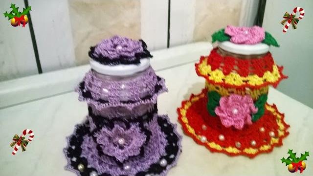 Capa para pote com toalhinha embutida