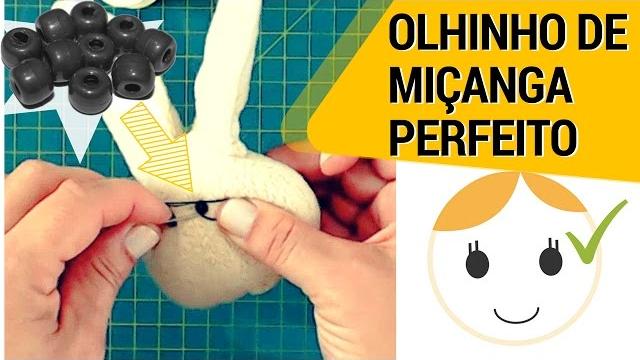 COMO COLOCAR OLHO DE MIÇANGA EM BONECA DE PANO