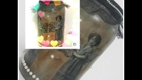LATÃO DE PLÁSTICO COM DECOUPAGE