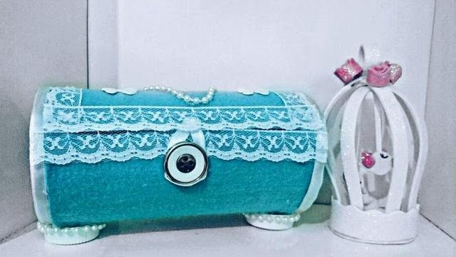 DIY: Baú Porta Joias com lata de batata (FÁCIL)