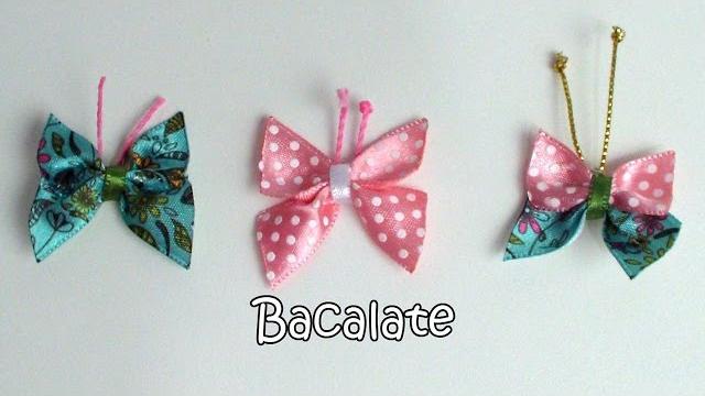 Borboleta Simples de Fita de Cetim – DIY Mariposa