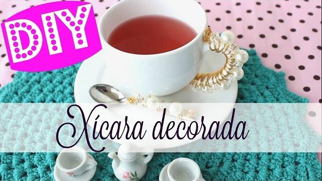COMO FAZER XÍCARA DECORADA/BORDADA COM PEDRARIAS