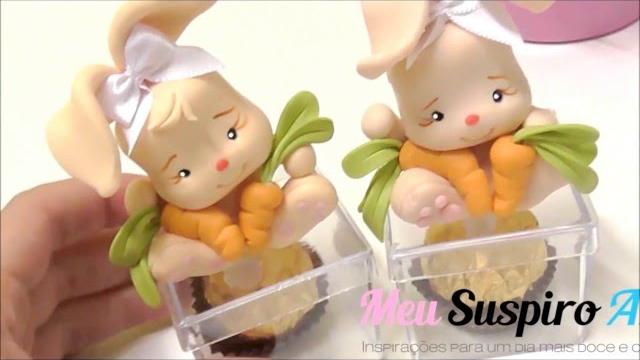 Coelhinha em Biscuit para lembrança de Páscoa