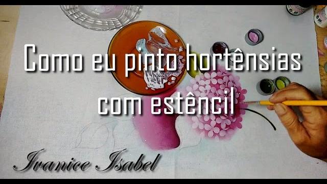 Como eu pinto Hortênsia com stêncil