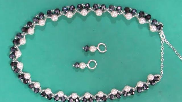 Diy Um Lindo Colar Duo feito em Pérolas e Cristais – Maguida Silva