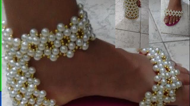 Chinelo decorado Calcanhar renda francesa parte 1