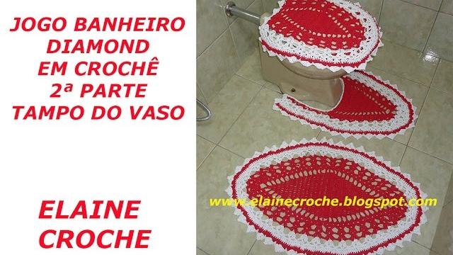 JOGO BANHEIRO DIAMOND CROCHÊ 2ª PARTE – TAMPO DO VASO