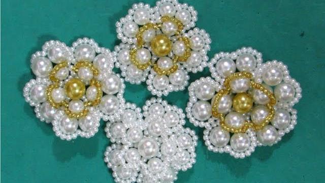 Um jeito diferente de fazer a Flor de Pérolas FLOCO de NEVE – Maguida Silva
