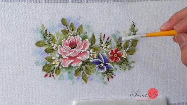 Rosa Delicada em Tecido – Sonalupinturas