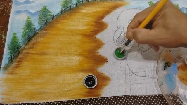 Roberto Ferreira- Pintura Motivo Páscoa ( Paisagem e Coelho ) Parte 1