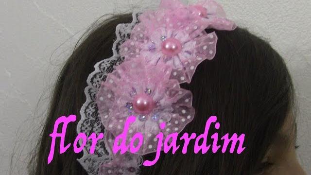 Tiara só para Princesas – De bicos e fita de organza – Tiara for the hair