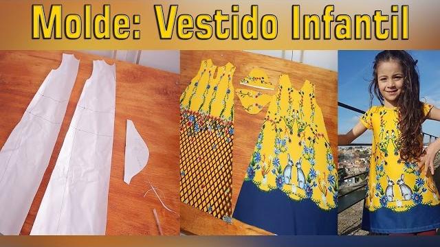 Como fazer o Molde: Vestido Infantil – SUPER FÁCIL