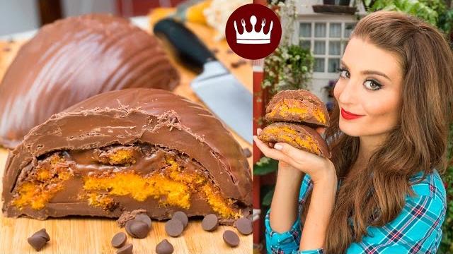 OVO DE CORTE: BOLO DE CENOURA COM BRIGADEIRO (de pedaço)