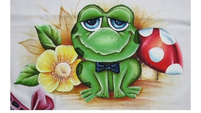 Pintando sapinho em tecido