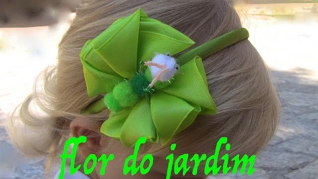 Borboleta de fita com pompom para sua Princesa